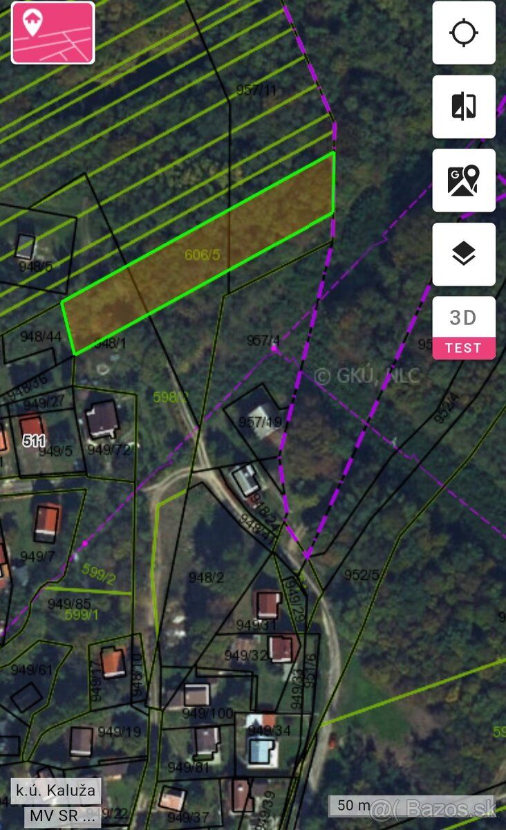 Predam 2 pozemky v Kaluzi, chatova oblast, 1471 a 985m2