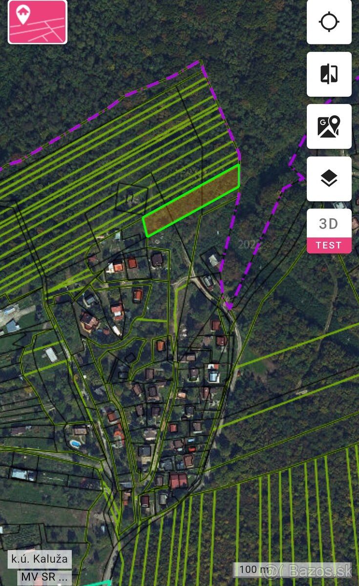 Predam 2 pozemky v Kaluzi, chatova oblast, 1471 a 985m2
