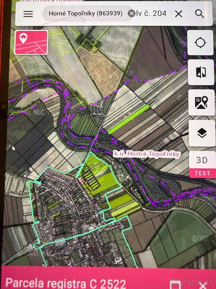 Predám pozemky v k.ú.: Horné Topoľníky, LV 2041, výmera 1377