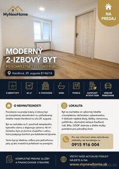🏡 MODERNÝ 2-IZBOVÝ BYT PO KOMPLETNEJ REKONŠTRUKCII – HANDLOV