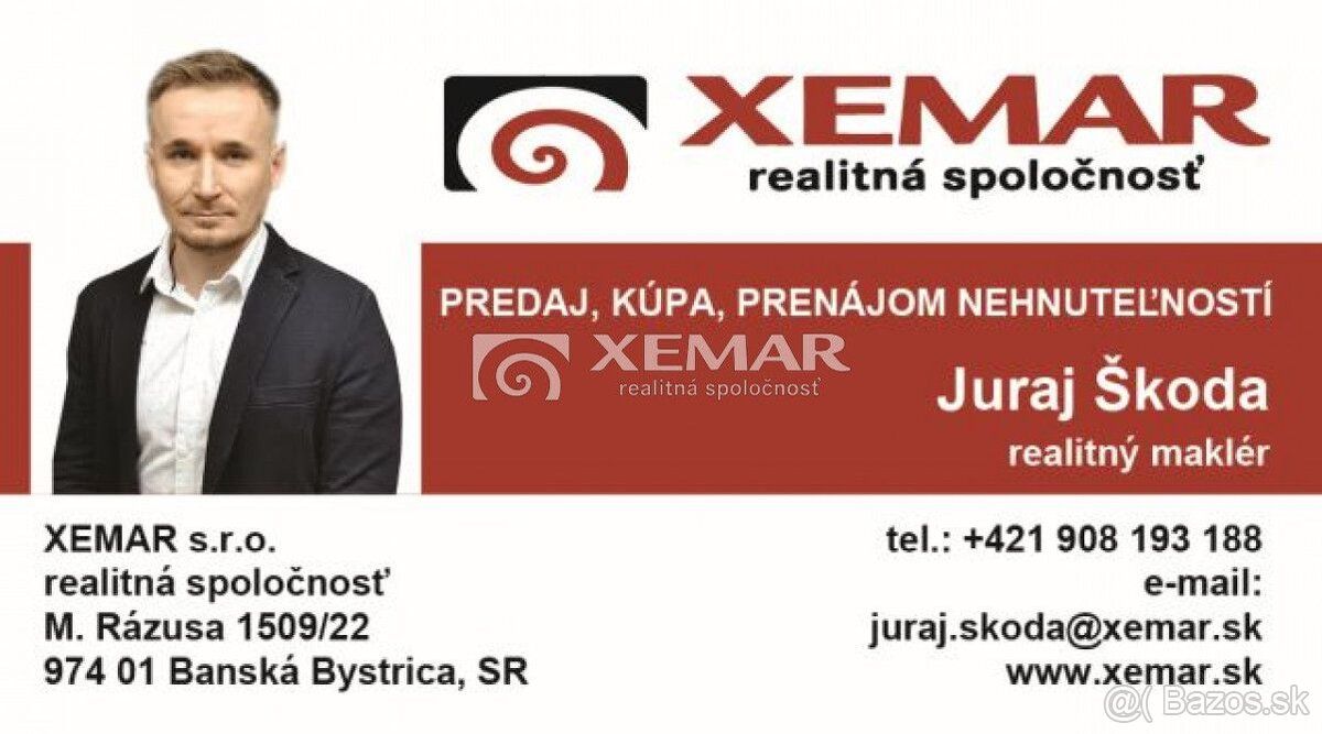 XEMAR ( alebo 0908193188) ponúka na predaj stavebný pozemok 