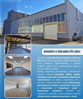 Offer for rent of operational - administrative building in Nitra