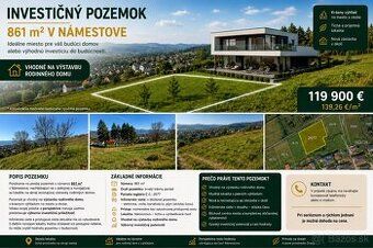 Na predaj pozemok s výmerou 861 m² v Námestove, číslo parcel