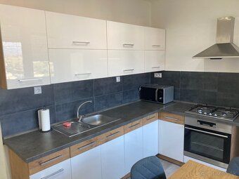 We rent an equipped large apartment in Partizánske on the lower part of the Šípok housing estate. The apartment has a floor area of 64 m² (including a 2 m² loggia) located on the 12th floor with beautiful views of the surroundings and the Vtáčnik Mountains. Both lifts have been replaced in the apartment house, one is for freight, and it's insulated. There is barrier-free access to the apartment. In 2021, there was reconstruction work done: partially changed electrical wiring, floating floors, plastic windows, interior doors, extended built-in bathroom unit made of masonry, new kitchen line and appliances, new furniture, pavement at the loggia.
DISPOSITION: spacious living room,
bedroom,
kitchen with exit to loggia,
storage room,
bathroom with toilet,
hallway
and cellar.
Tesco and Kaufland are within a 7 minute drive by car.
There is also kindergarten here,
a pharmacy,
four grocery stores which can be reached within walking distance up to 5 minutes.
I will gladly provide more information via phone number:
Mail address:
Rental price is €400 + accommodation costs amounting to €180 per month.
A refundable deposit equivalent to two months' rental fee worth €1140 consists thereof.