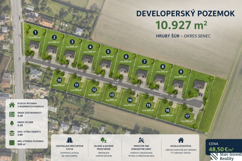 Ponúkame na predaj atraktívny investičný pozemok v centrálne