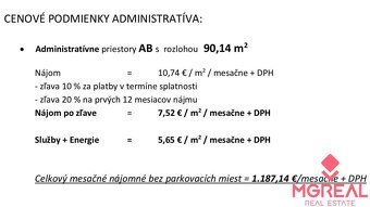 Ponúkame Vám na prenájom administratívne priestory v lokalit