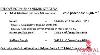 Ponúkame Vám na prenájom administratívne priestory v lokalit