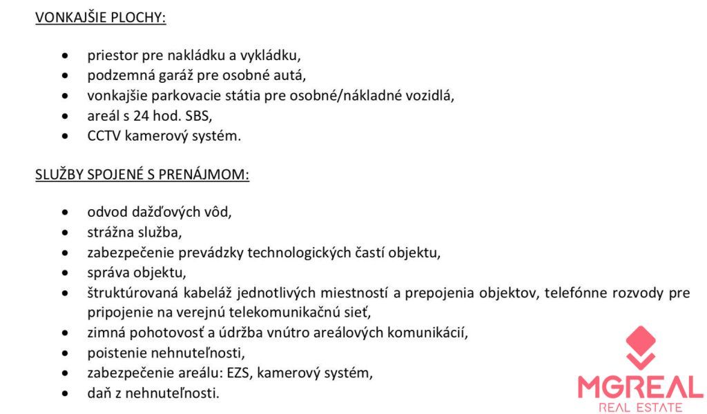 Ponúkame Vám na prenájom skladové priestory v priemyselnej l