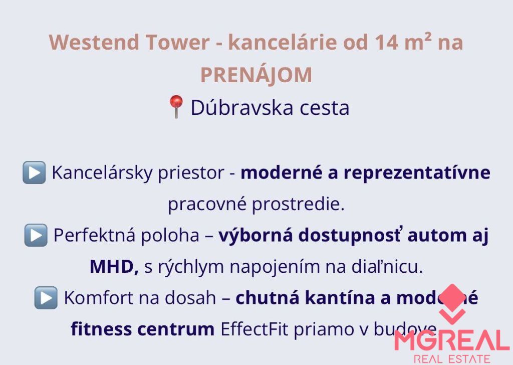 Ponúkame Vám na prenájom moderné a reprezentatívne administr