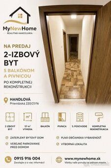 🏡 NA PREDAJ – 2-IZBOVÝ BYT S BALKÓNOM PO KOMPLETNEJ REKONŠTR