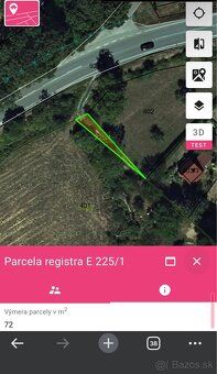 Predám pozemok parc. č. E 225/1 o výmere 72 m², nachádzajúci