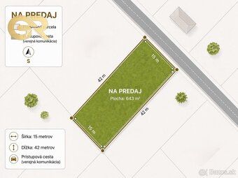 We offer for sale a flat building plot of 642 m² in Ilava