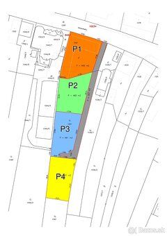 Pozemek P1 o rozloze 609 m² s přímým vstupem z ulice Oslobo