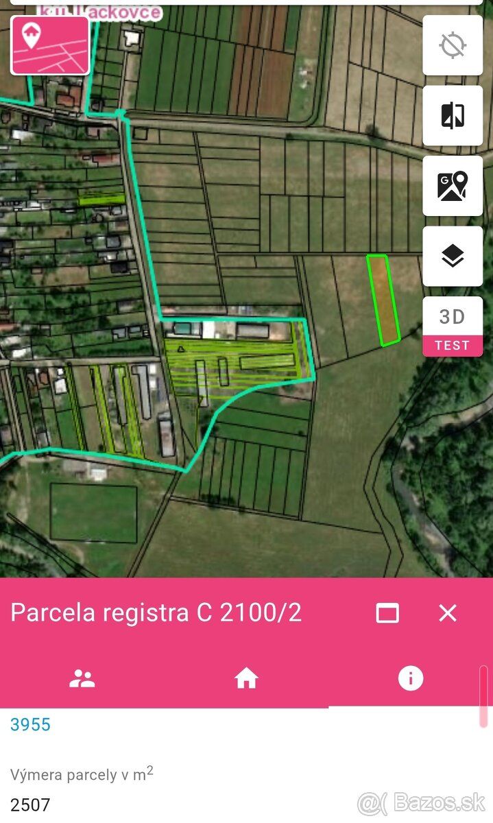 Rozloha pozemku je 2507m². Územným plánovaním určený na stav