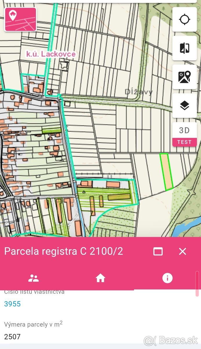 Rozloha pozemku je 2507m². Územným plánovaním určený na stav