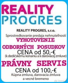 REALITY PROGRES, s.r.o. PONÚKA CHATKU a POZEMKY 29.550 m2 na