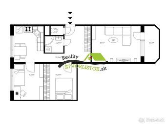Ponúkame Vám na PRENÁJOM krásny slnečný 3-izbový byt s balkó