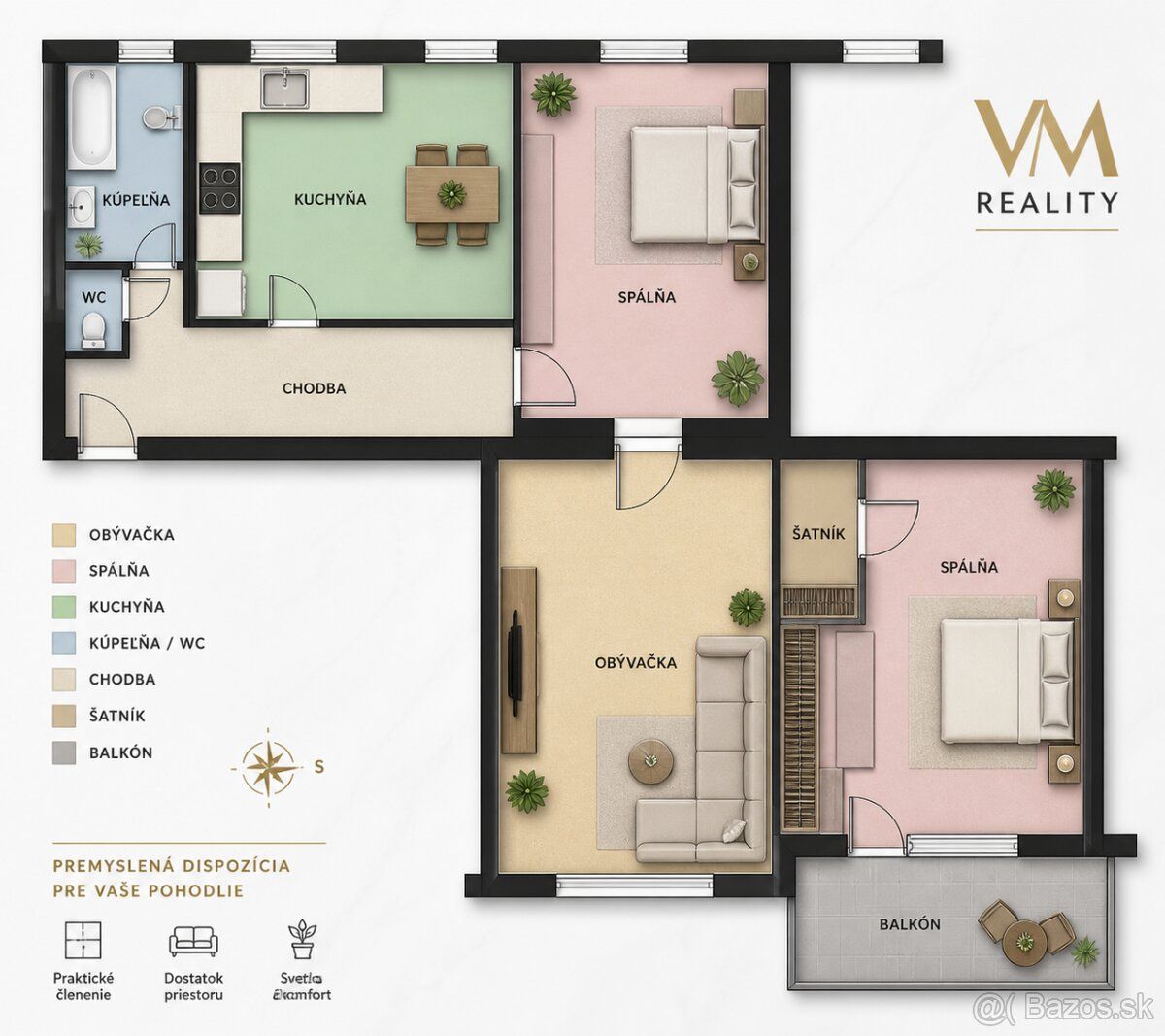 VMREALITY ponúka na predaj nadrozmerný 3-izbový tehlový byt 