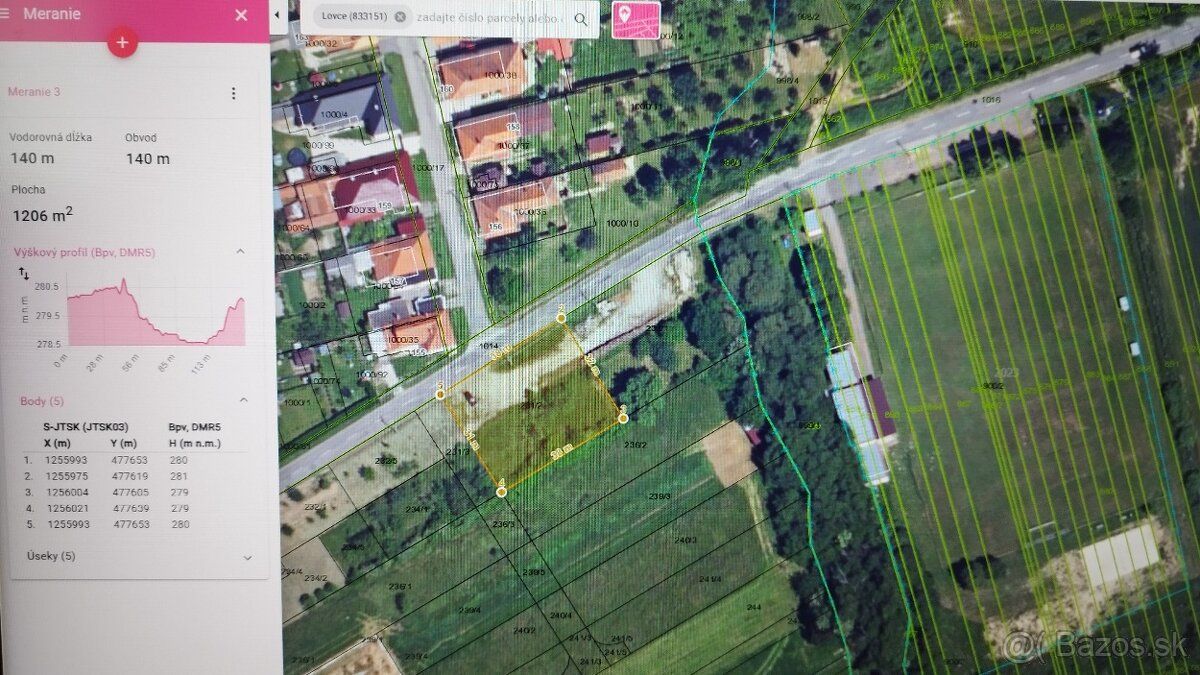 Predám stavebný pozemok v obci Lovce. Parc.č.:231/2 o výmere