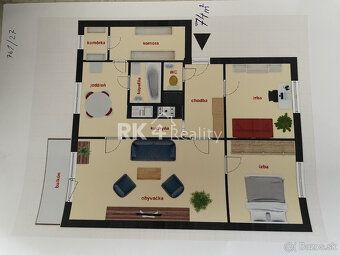 RK4 Reality ponúka na predaj 3-izbový byt v centre mesta Ser