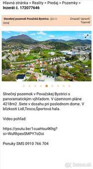 Predám posledný stavebný pozemok v mestskej časti Sebešťanov