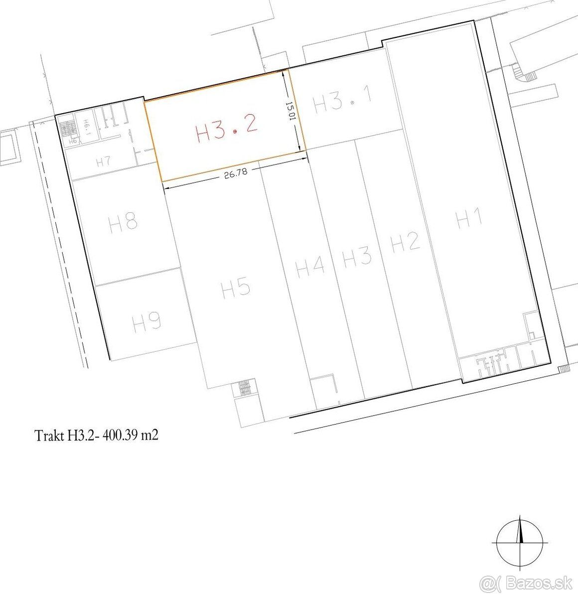 Prenájom haly - skladu, 400 m2, Jazerná ul., Košice JUH.
Pon