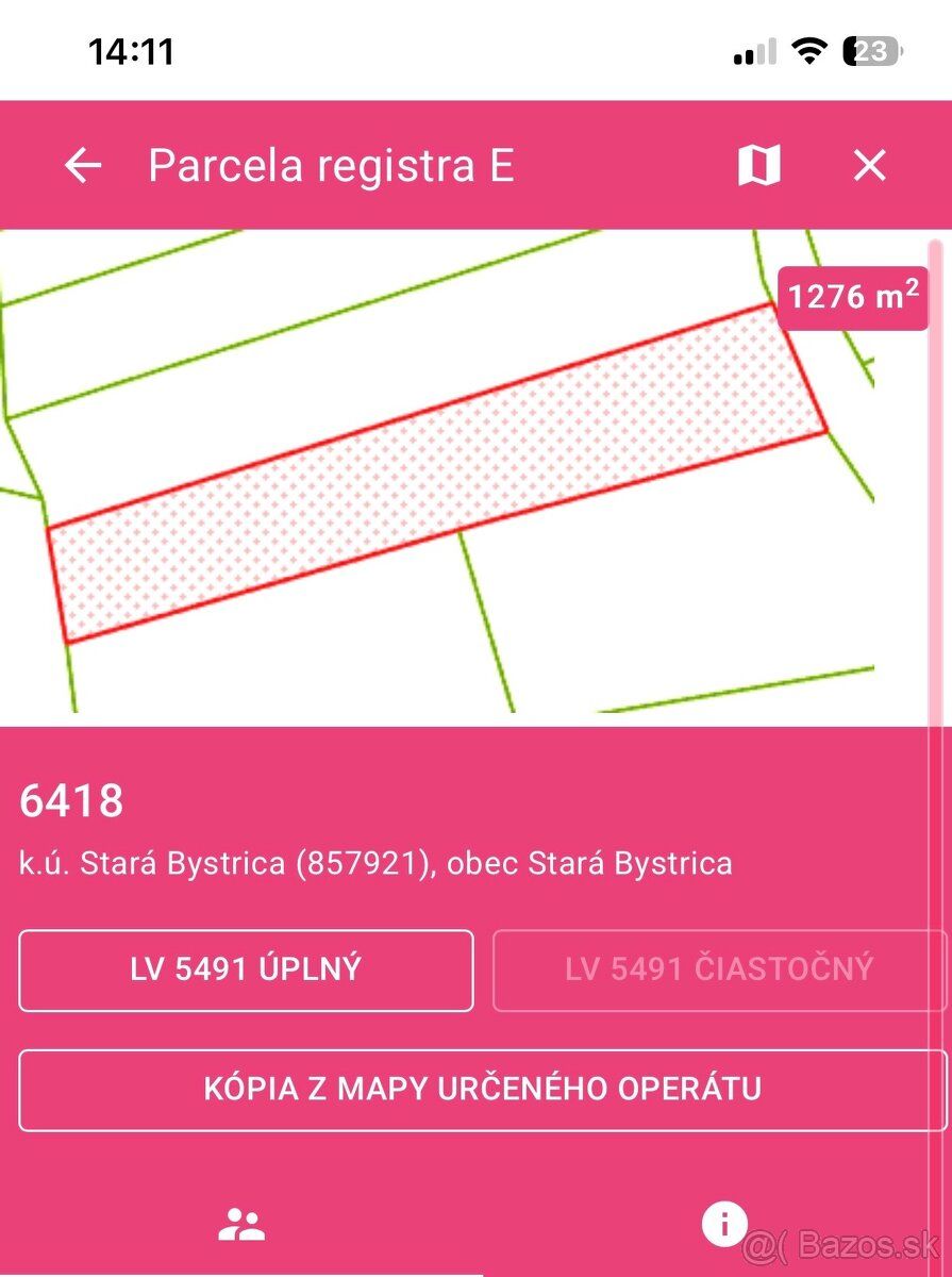 Ponúkam na predaj spoluvlastnícky podiel 1/2 na parcele regi
