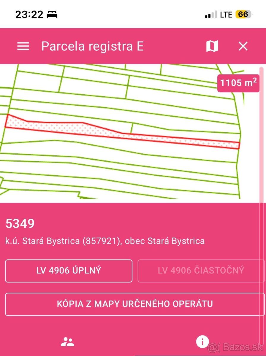 Ponúkam na predaj spoluvlastnícky podiel na pozemku registra