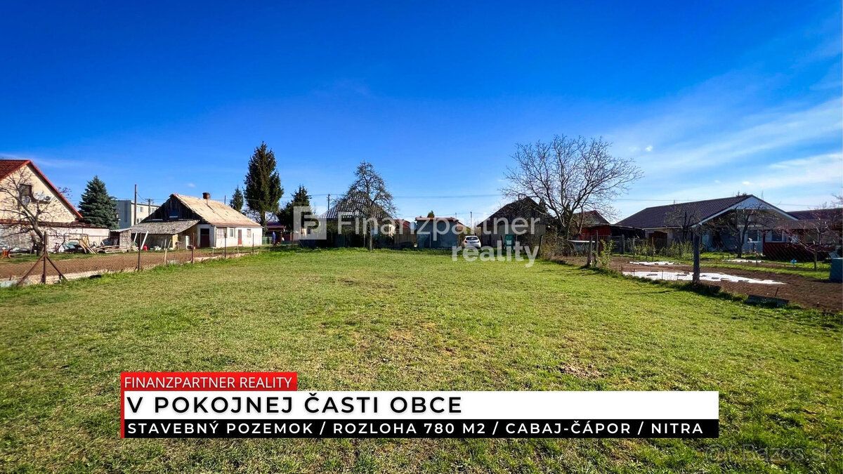 F006-14-DOCEa
Na predaj stavebný pozemok v obci Cabaj-Čápor,