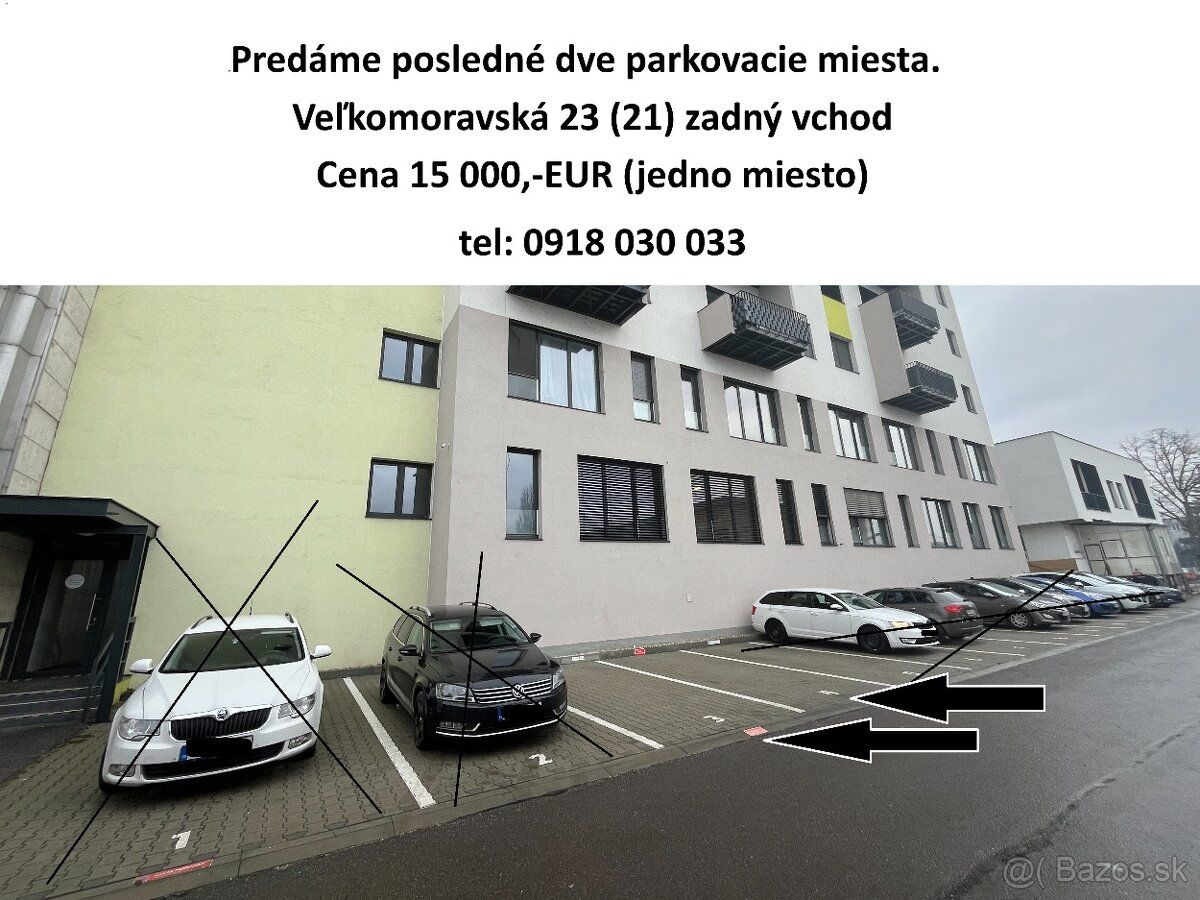 Ponúkame na predaj posledné parkovacie miesto (č.2.) na ulic