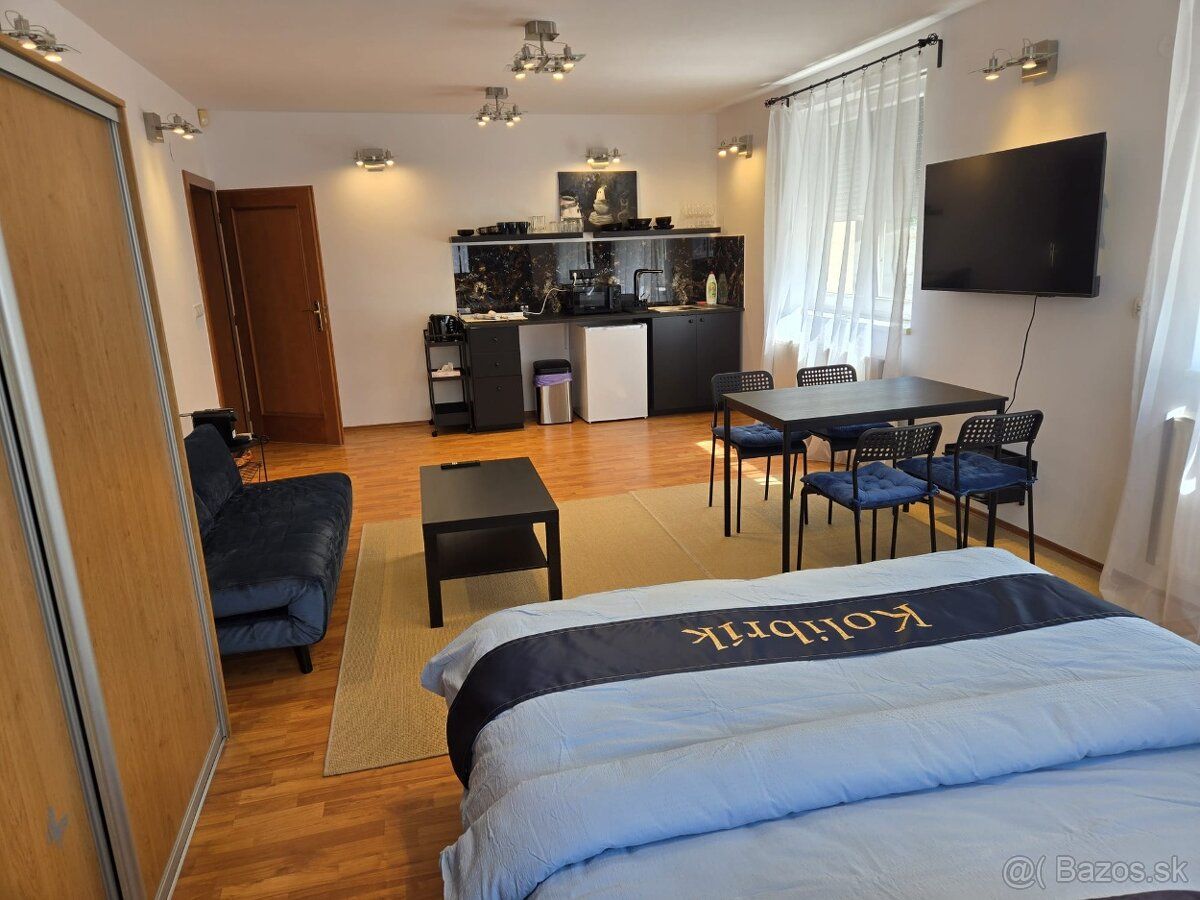 Apartmán je prostorný, světlý a příjemně prosvětlený byt