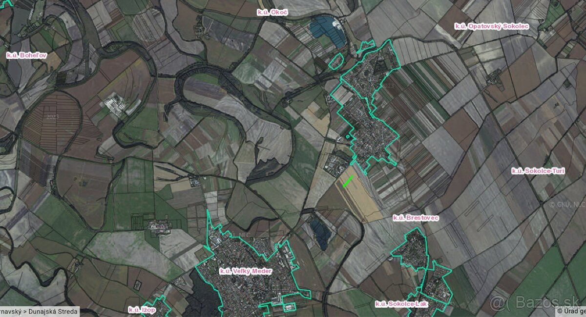 Katastr - Okoč LV1541 Výměra 12.201 m2