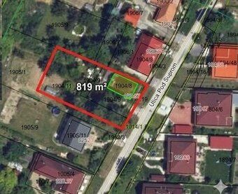 Stavba pozemek 511 m² s kompletními sítěmi na Hlavní ulici