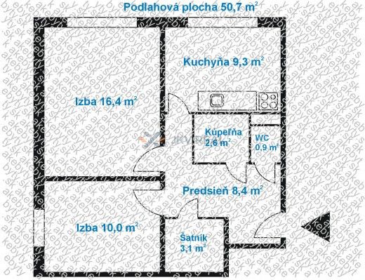 Ponúkame na predaj 2-izbový byt na  ulici Azovská v Košiciac
