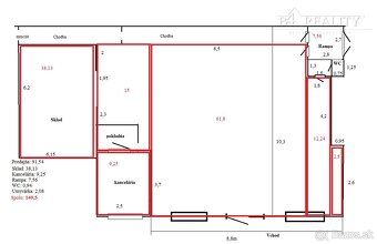 Nabízíme pronájem obchodních prostor celkové výměry 148 m2