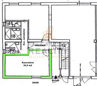 Na pronájem kancelářský prostor o velikosti 25,5 m2 v