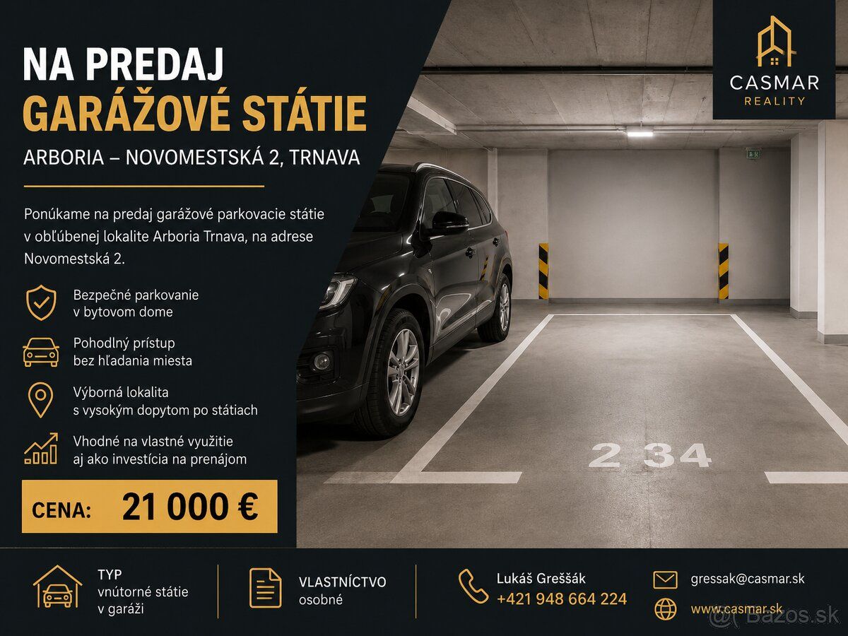 Typ: Garaże i miejsca parkingowe Ulica: Nowomiejska Miejscowość: Trnawa