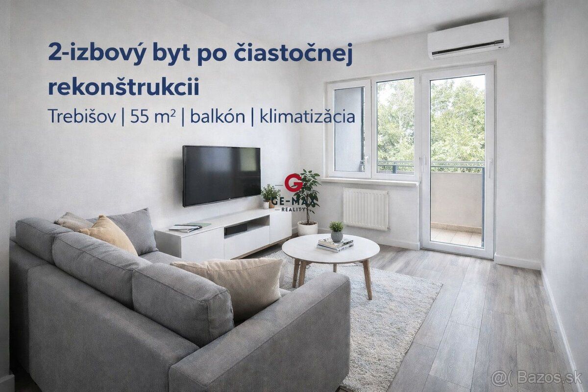 ID:465 GE-MAX Reality пропонує на продаж 2-кімнатну квартиру в Требішові