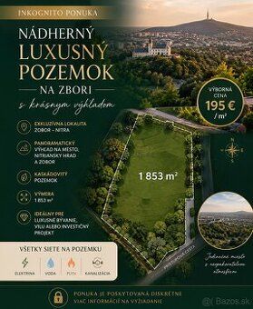 RK nevolat. Nabízím k prodeji krásnou parcelu v Zoboru