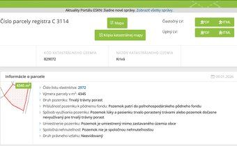 Predám pozemky v obci Krivá ( okres Dolný Kubín ), vedené ak