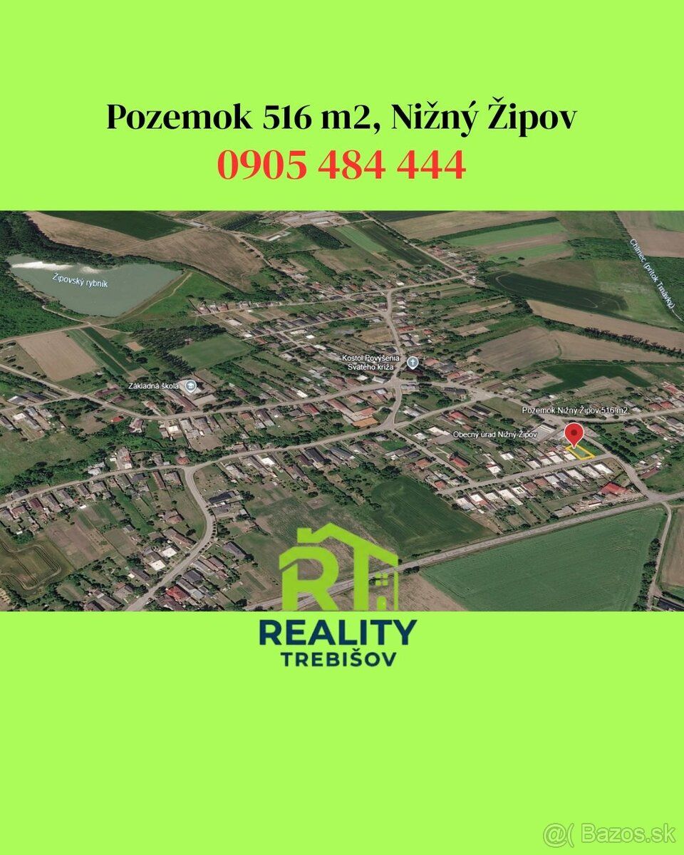PRODEJ - Stavební pozemek 516 m², Nižný Žipov, ulice