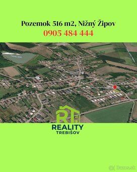 PRODEJ - Stavební pozemek 516 m², Nižný Žipov, ulice