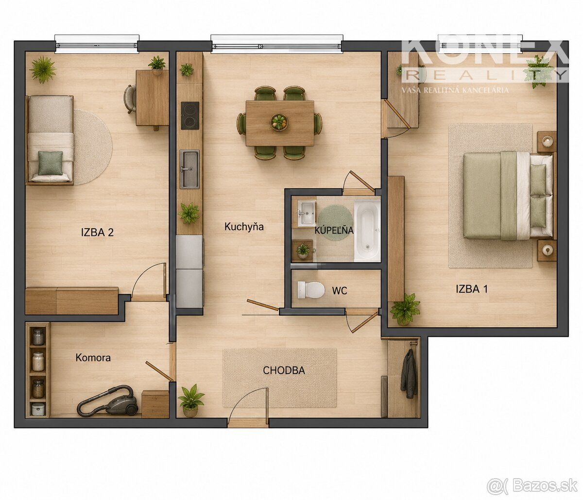 ID:4207 We offer for sale a 2-bedroom apartment with an