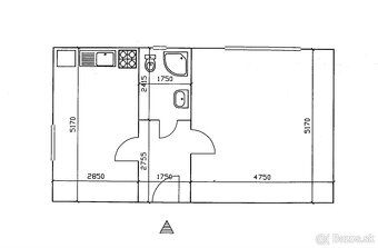 For sale 2 room apartment, 51.7 sqm, located on the ground