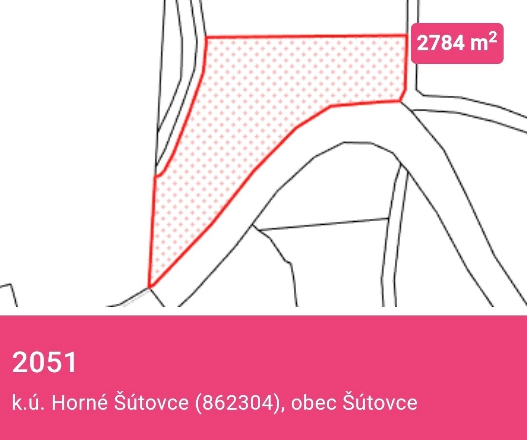 Sprzedaż gruntu inwestycyjnego – Šutowce, 2784 m² Sprzedam